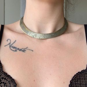 💎💍 Vintage Gold Metal Collar Choker Necklace